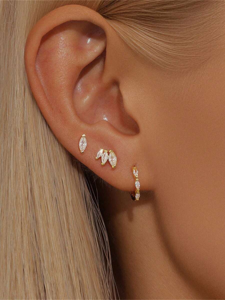 ジュエリー レディース イヤーアクセサリー セット 3個セット アシンメトリー 925スターリングシルバー ピアス レディース 、拍卖