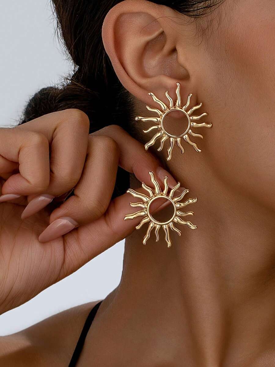 ジュエリー レディース イヤーアクセサリー 1ペア ファッション エレガントなひまわり スタッドピアス拍卖