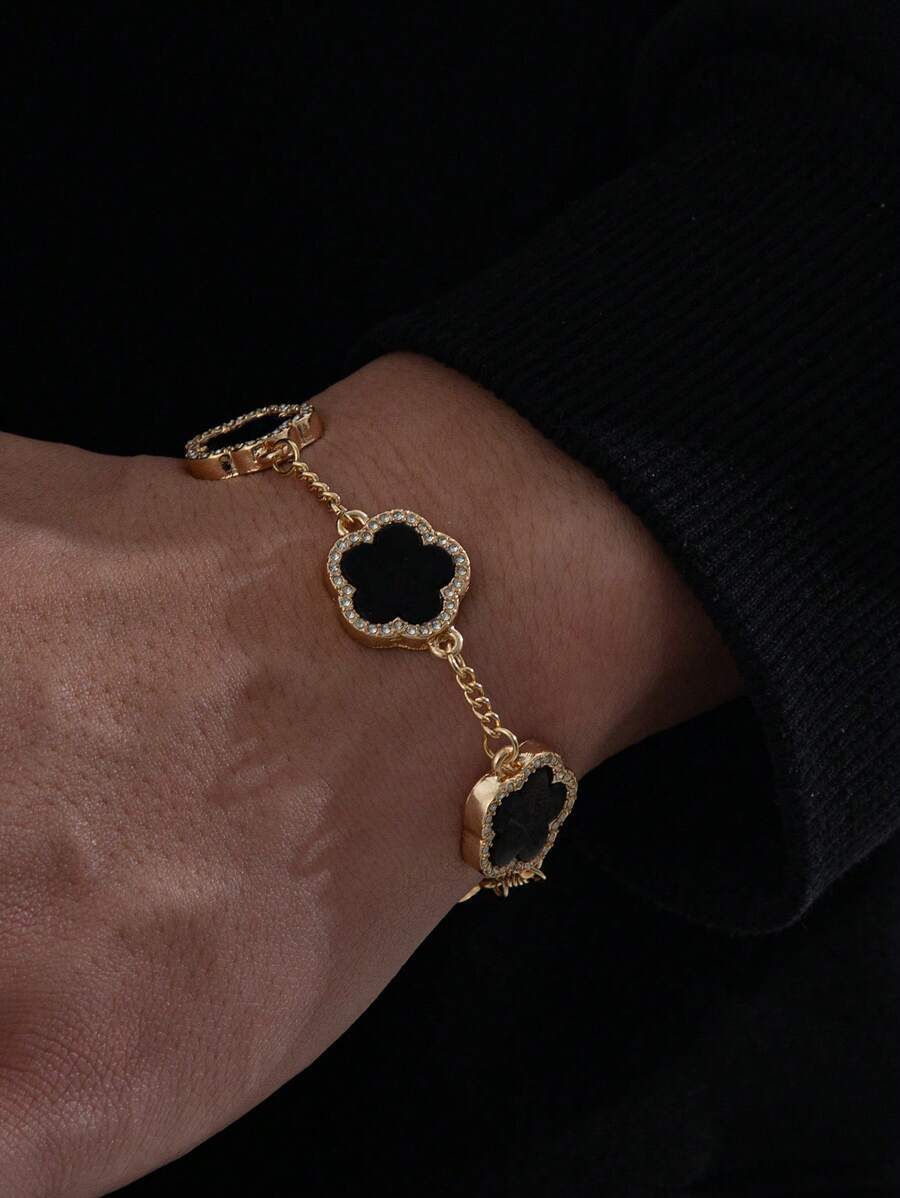 ジュエリー メンズ ブレスレット 1個 クラシックデザイン ビジネスファッション ラッキークローバー ブレスレット メンズ拍卖