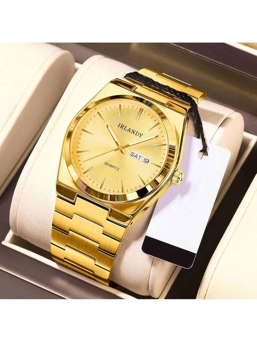 腕時計 メンズ クォーツ ステンレス鋼 ローマ数字 超薄型 ルミナス文字盤 ビジネス カレンダー クォーツ 腕時計 丸型針 メンズ拍卖