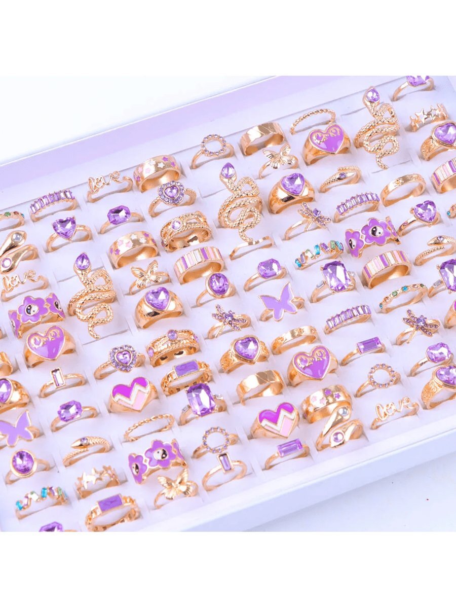 リング レディース セット 20個 ファッションきらきらバタフライ蛇花リングセット メンズレディース ミックススタイル ラインスト拍卖