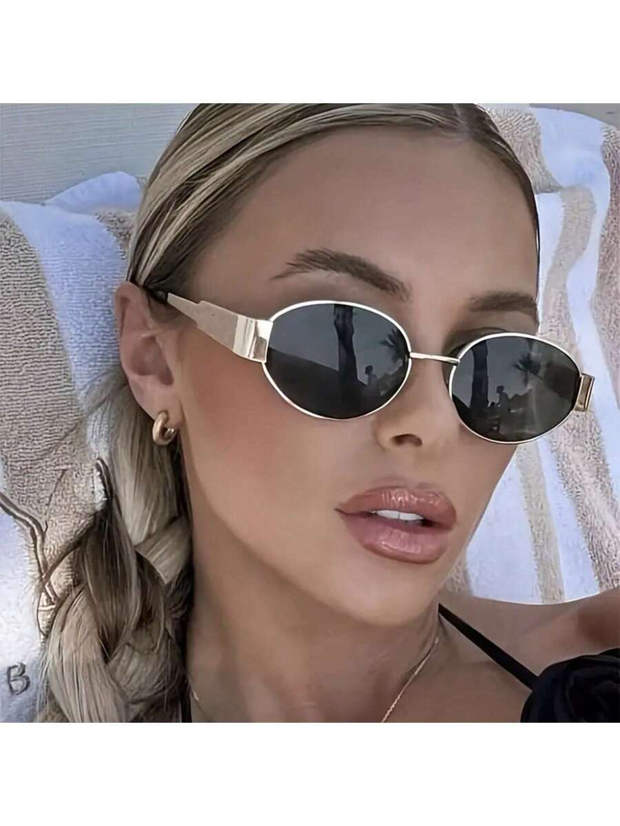 アクセサリー レディース アイアクセサリー セット 本物のモーメントウィメンズファッションオーバル型メタルグラス - レトロスタイ拍卖