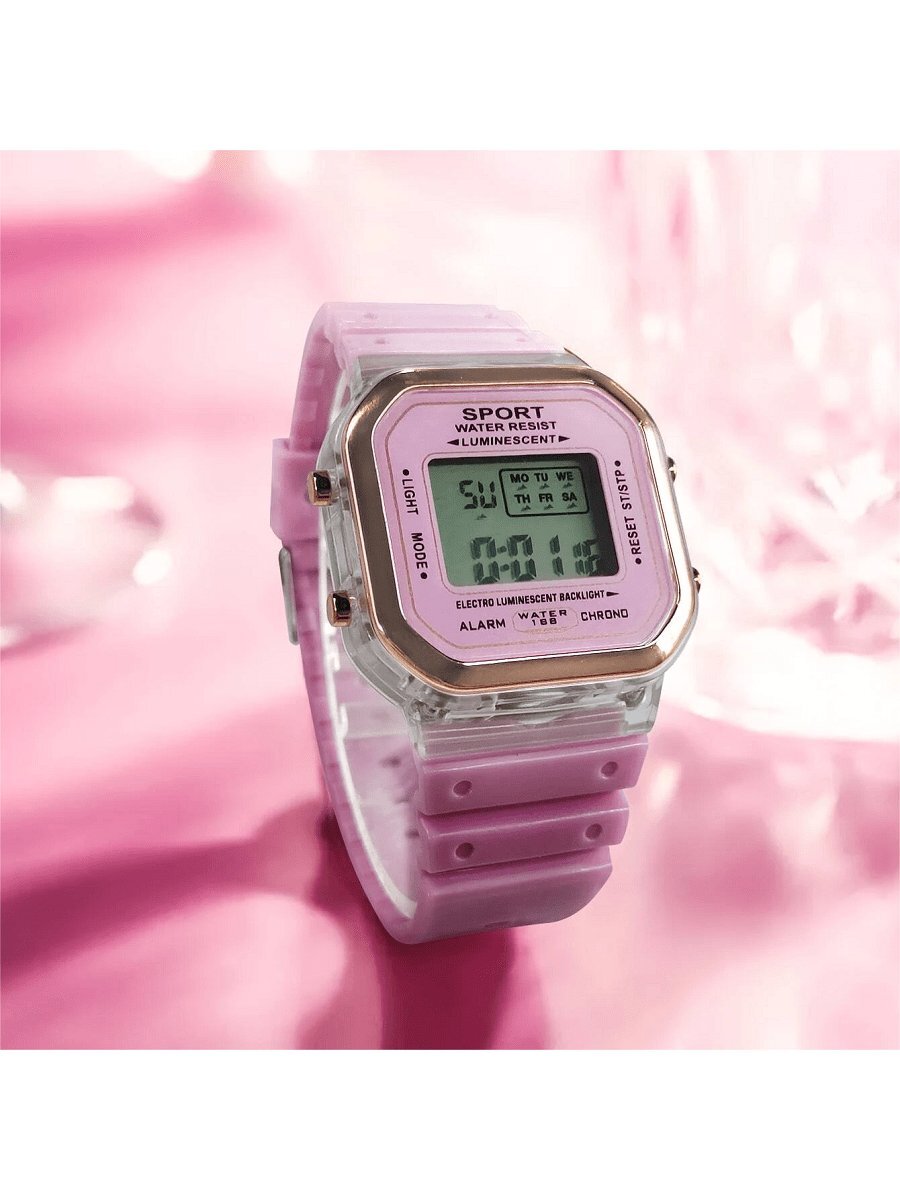腕時計 レディース デジタル シリコンバンド 多機能 腕時計 タイマー カレンダー 曜日表示 アラーム 防水 ナイトライト 男女兼拍卖