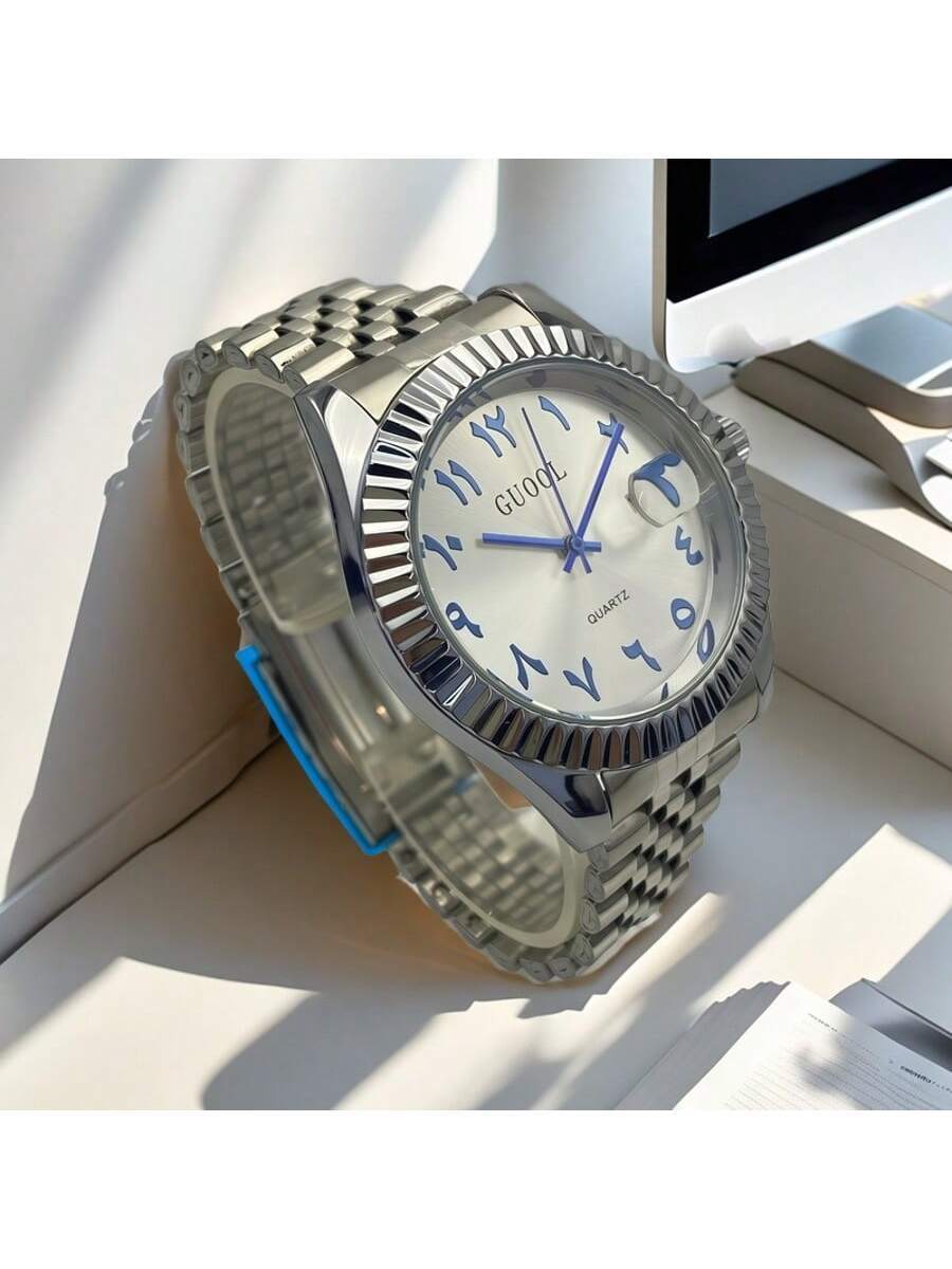 腕時計 メンズ クォーツ 新作 ベストセラー メンズ ステンレス鋼 クォーツ 腕時計、ビジネススタイル、丸形アロイケース、日付機拍卖