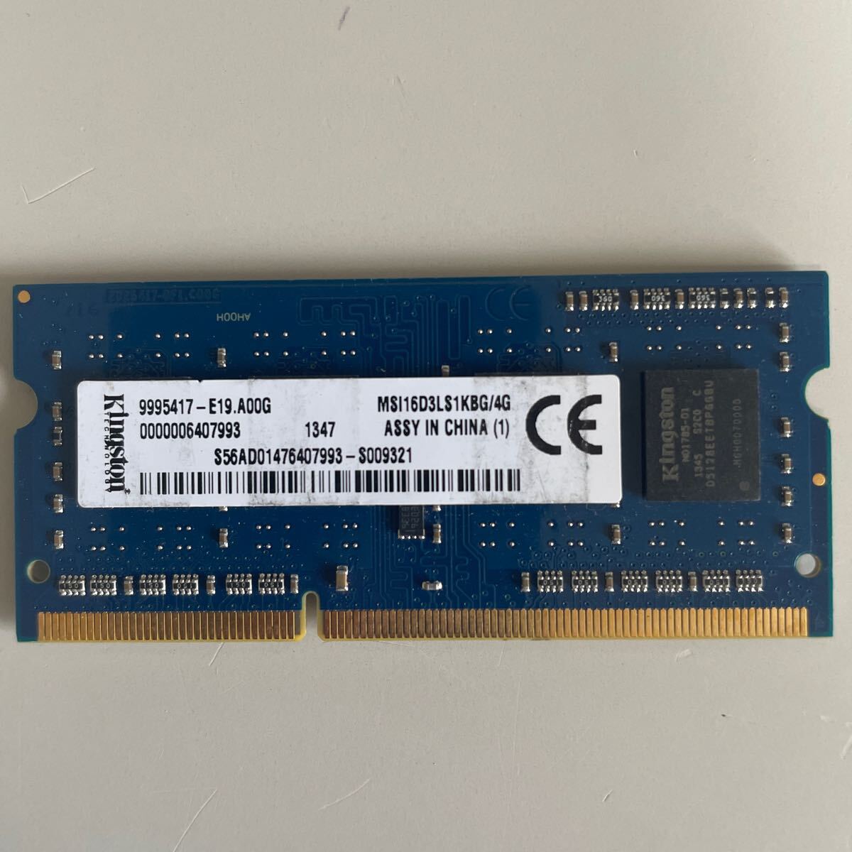 Kingston DDR3 4Gb ノートパソコン用メモリー動作確認済みです。拍卖