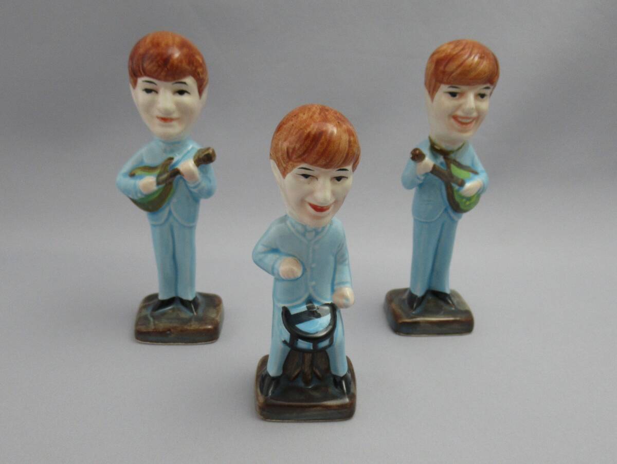 レア アンティーク★The Beatles/ザ・ビートルズ◆人形 陶器製 フィギュア 3体セット ジョン ポール リンゴ ジョージ欠品拍卖