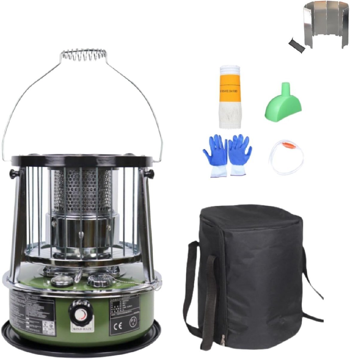 石油ストーブ 小型 対流式暖房 省エネ 小型 軽量 持ち運びやすい 収納袋付き アウトドア 多機能ストーブ 急速加熱ストーブ 360°暖房拍卖