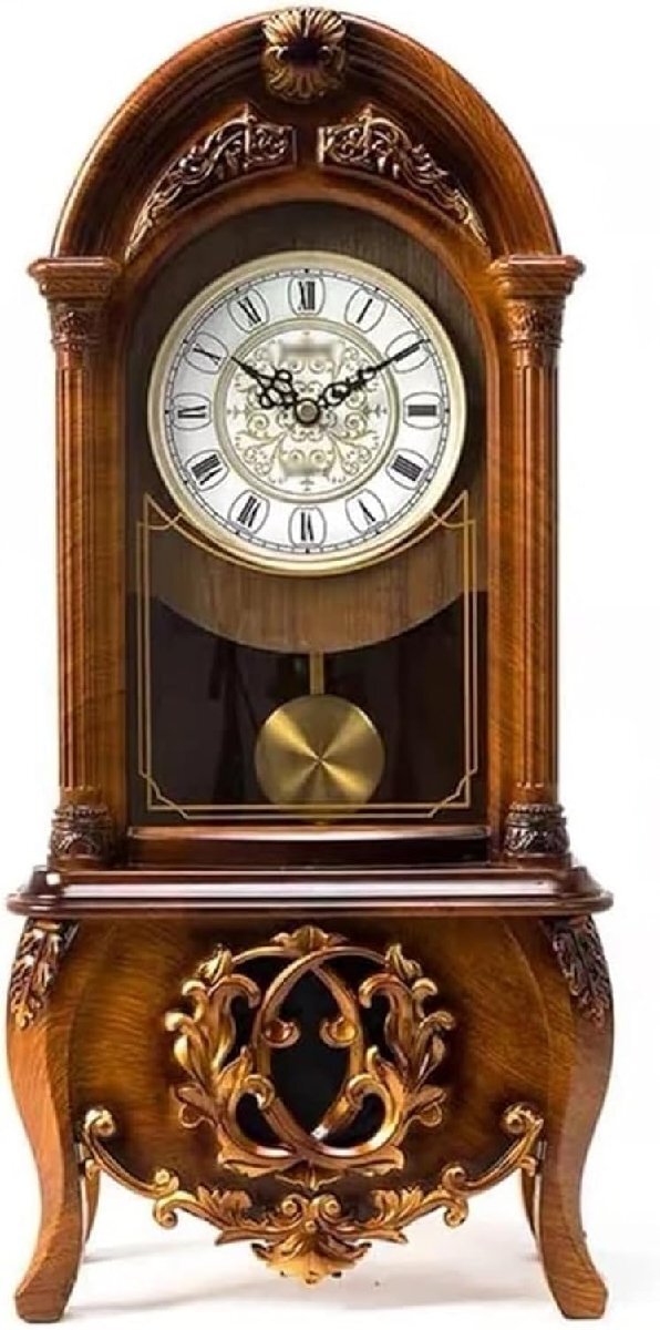 置き時計 振り子 卓上時計 機械式 時間を教える リビングルーム 寝室 ベッドサイド ホームデコレーション拍卖
