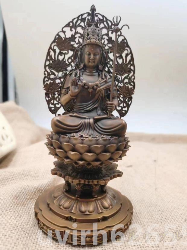 極上品★ 虚空蔵菩薩坐像 仏像 仏教工芸品 銅製 磨き仕上げ 高さ15cm拍卖