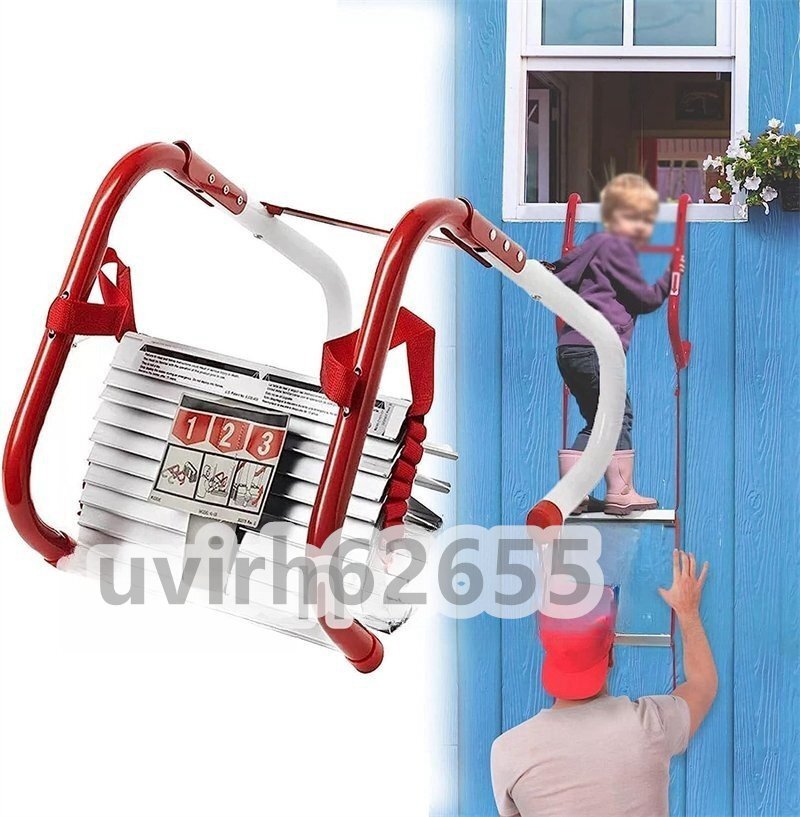 緊急避難はしご、ポータブル火災避難はしご、ツリーハウス、遊び場、滑り止め横木付き防火窓はしご、最大耐荷重1000ポンド 32FT/10M拍卖