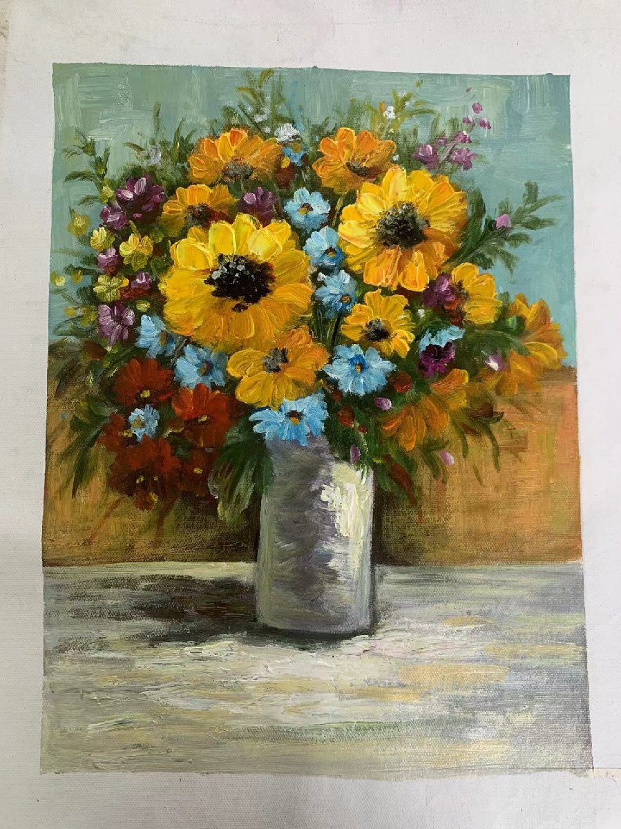 油絵 花 絵画 肉筆 油彩 額装 美術品 拍卖