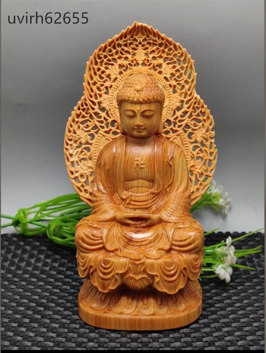 新品推薦★大日如来座像 極上の木彫 精密彫刻 仏師で仕上げ品拍卖