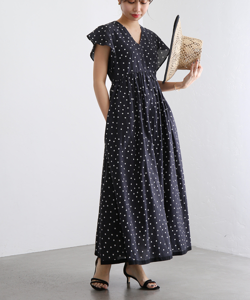 La TOTALITE ドットフリルスリーブワンピース★トータリテ ベイクルーズ拍卖