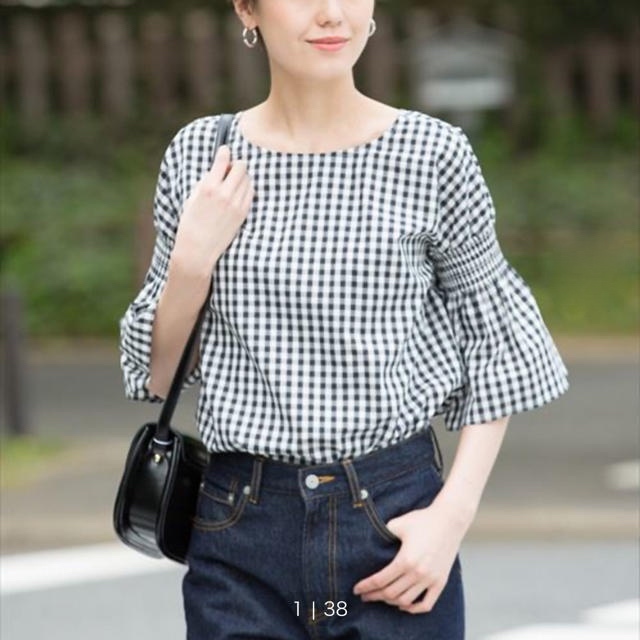 ADAM ET ROPE' ドロップシャーリングスリーブブラウス★アダムエロペ拍卖