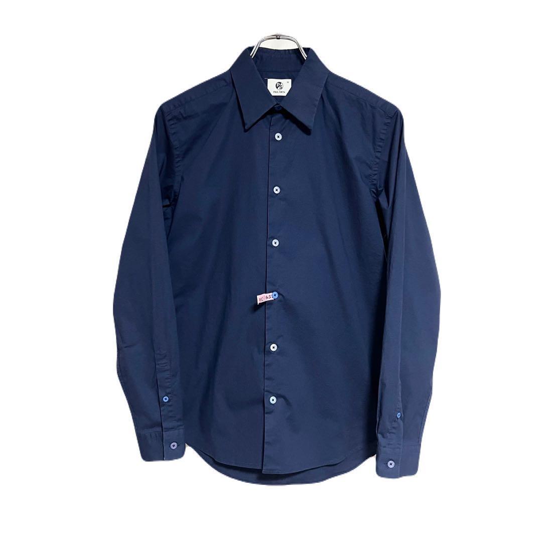 即決★良品 M P.S Paul Smith★コットンドレスシャツ ピーエス ポールスミス ネイビー モッズ拍卖