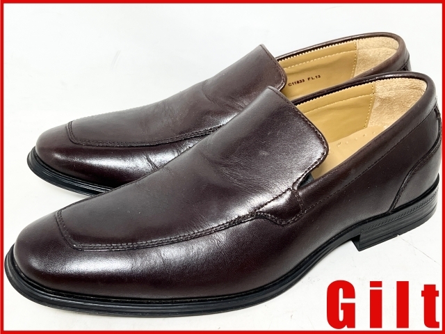 即決★COLE HAAN★6W=約23.5cm レザースリッポン コールハーン 茶 ブラウン ローファー シューズ 本革 革靴拍卖