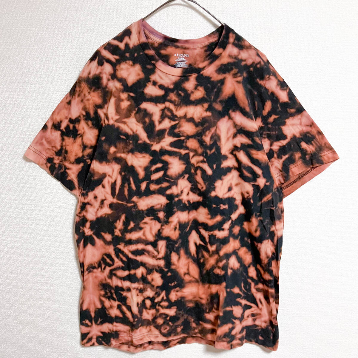 ALFANI タイダイ柄 半袖Tシャツ L ブリーチ 総柄 カットソー トップス拍卖
