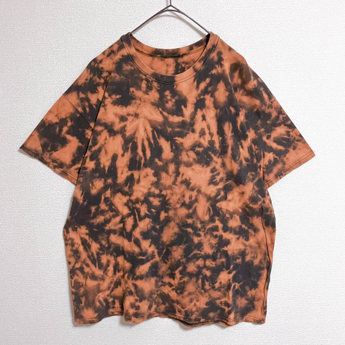 Hanes タイダイ柄Tシャツ 総柄 L グレー ブラウン オレンジ トップス拍卖