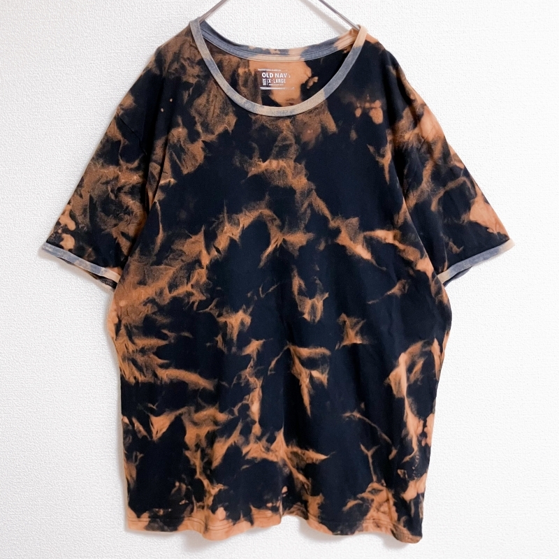 OLD NAVY タイダイ柄 半袖Tシャツ XL 黒 春夏物 クルーネック拍卖