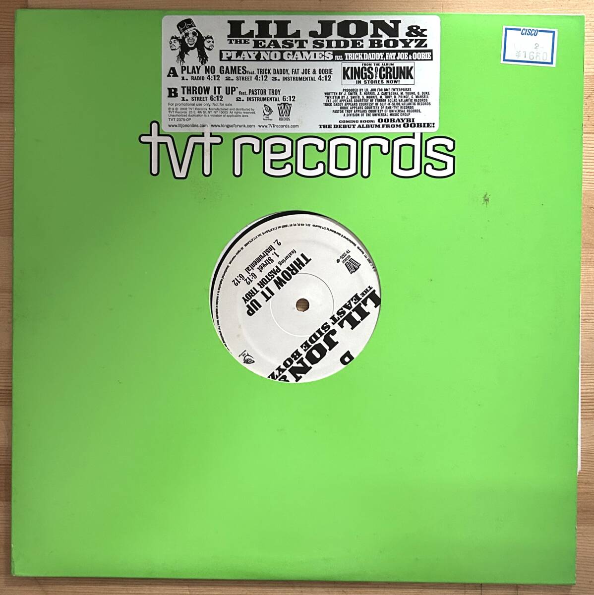 1129)LIL JON&THE EAST SIDE BOYZ ㊦ 12インチ PLAY NO GAMES/THROW IT UP拍卖