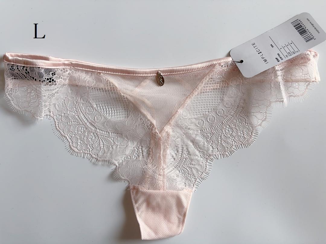 再入荷L★IMPLICITE・アンプリシット 海外高級下着 タンガ ピンク拍卖