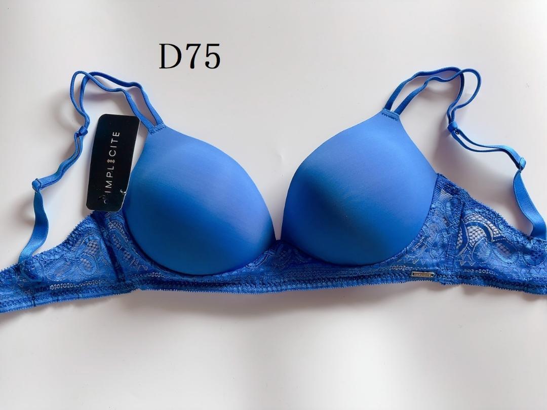 D75☆IMPLICITE・ノンワイヤーブラアンプリシット 高級下着 ブルー拍卖
