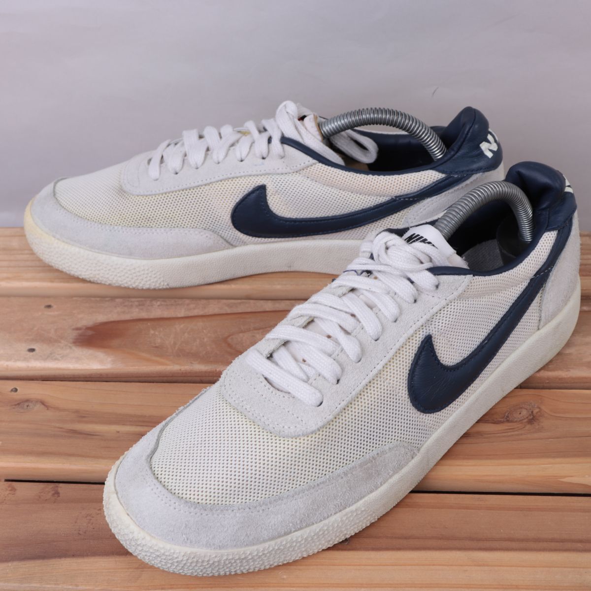 z706 ナイキ キルショット OG US9.5 27.5cm/ライトグレー 紺 NIKE KILLSHOT OG SP メンズ スニーカー 中古拍卖