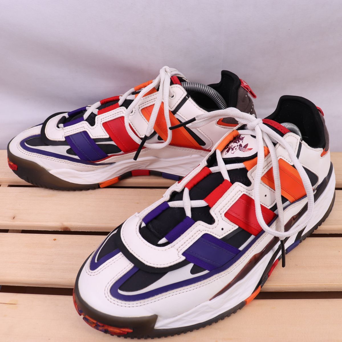 z669 アディダス ナイトボール US8 1/2 26.5cm/白 ホワイト 赤 オレンジ 紫 adidas NITEBALL メンズ スニーカー 中古拍卖