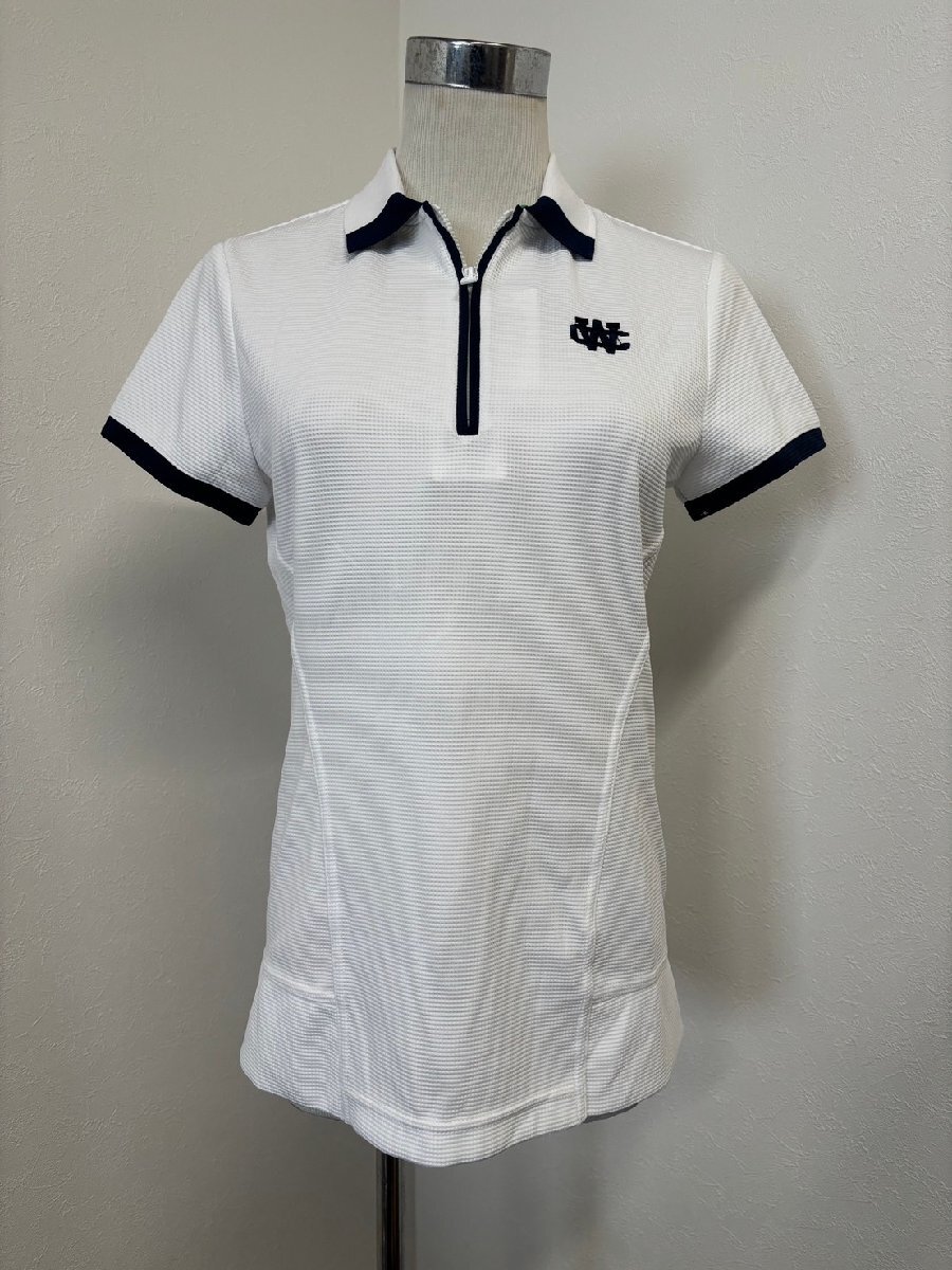 ネコポス発送 キャロウェイ 【Callaway】レディース ハーフジップ 半袖 シャツ 241-9151814 L ホワイト 【2672】拍卖