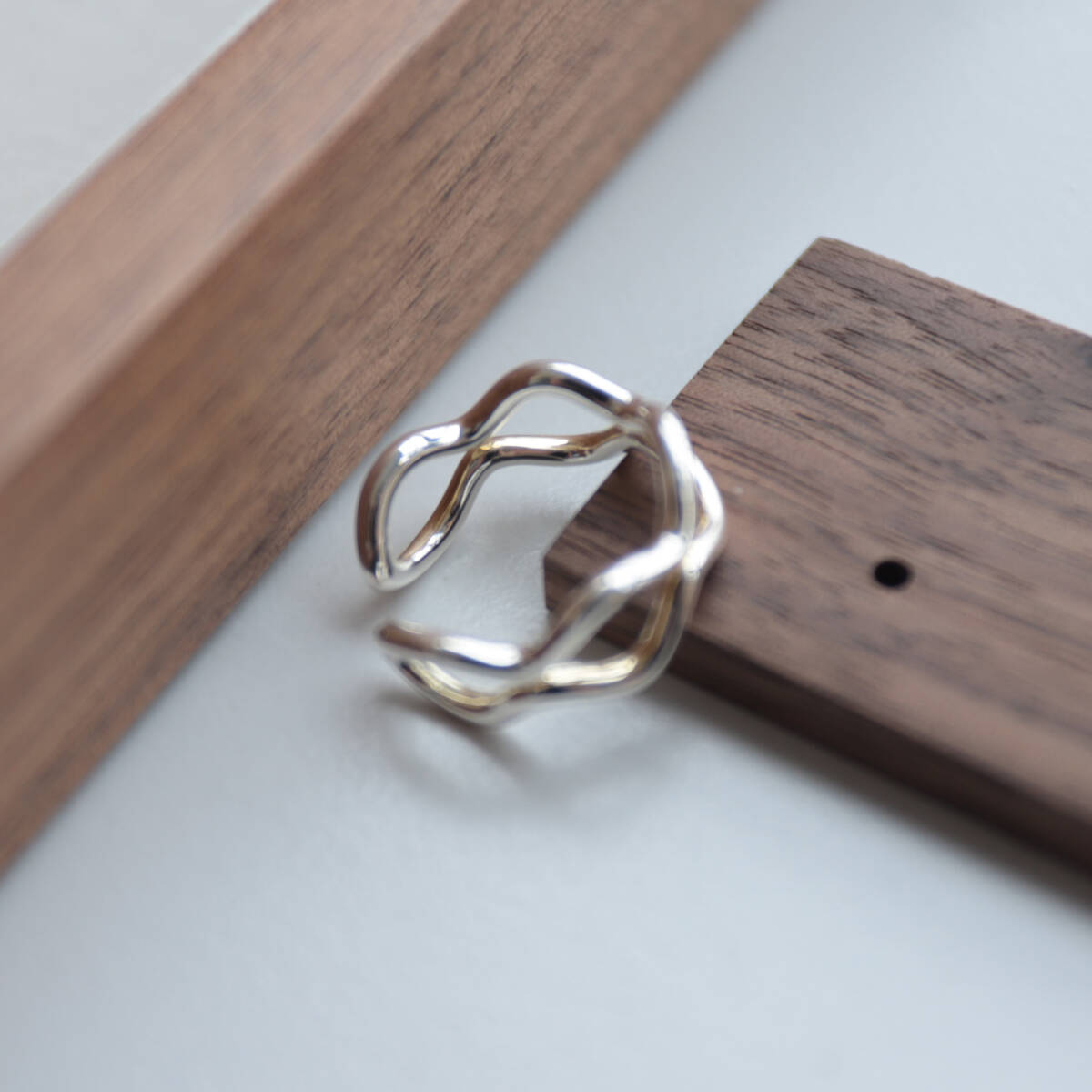 オープニングリング 925シルバー レディース ツイストデザイン リング拍卖