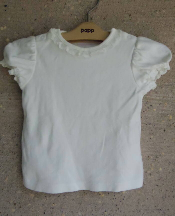 メゾピアノ mezzo piano newborn Tシャツ ホワイト レース襟 80拍卖