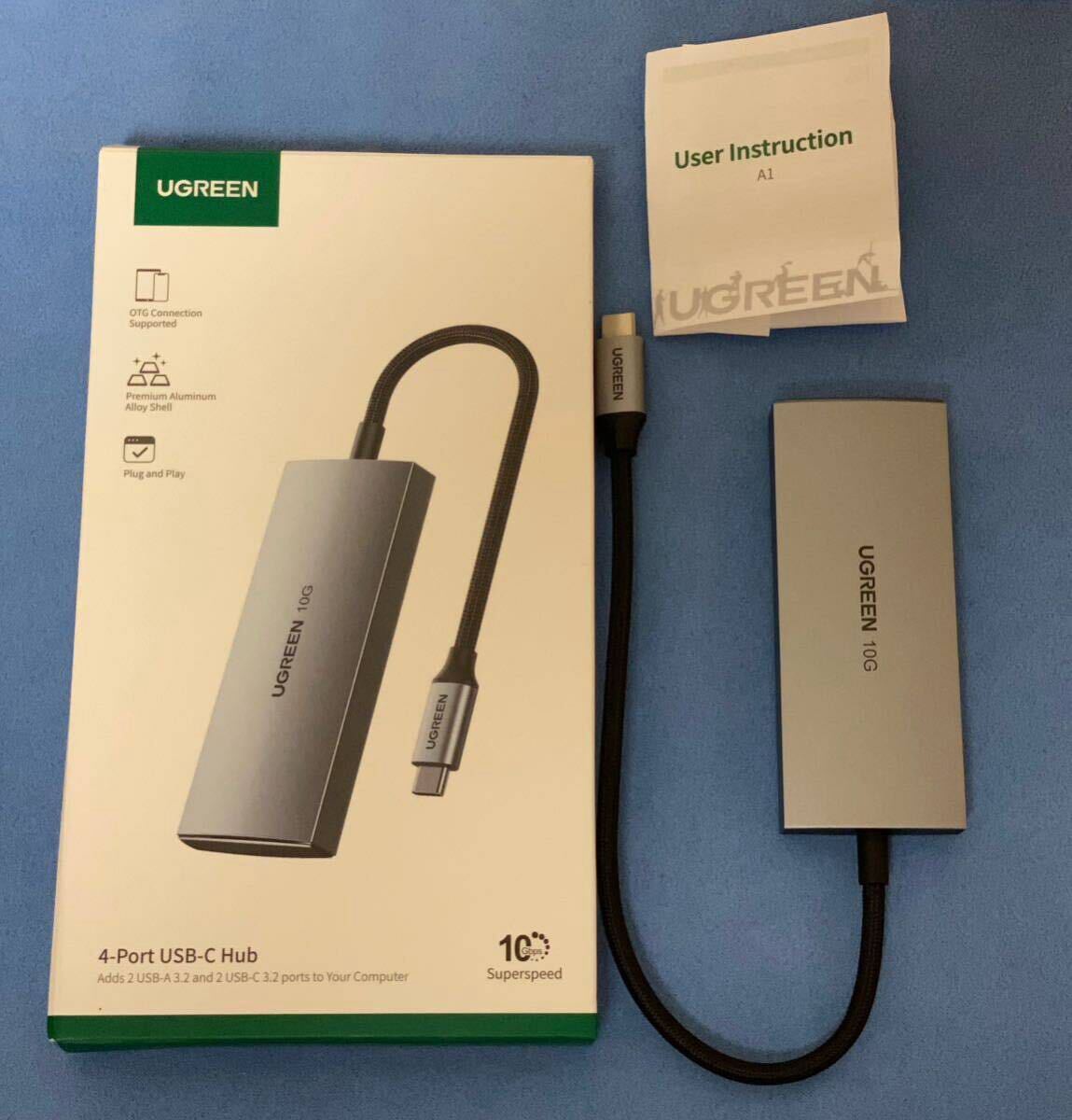 UGREEN USB Cハブ 10Gbps 4ポート拡張 USB C to USB 3.2 変換アダプタ 2 USB-C and 2 USB-A マルチポートハブ拍卖