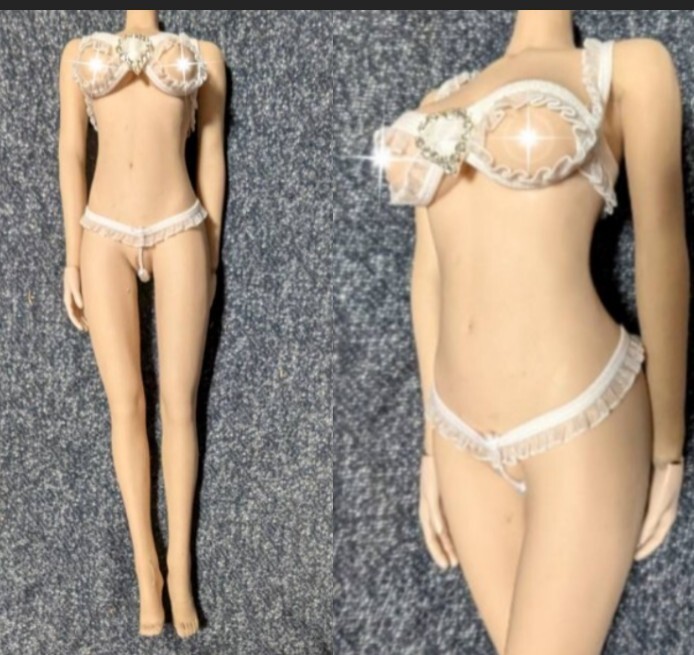 1/6ドール用 TBLeague ファイセンS07 クールガール オープンバストブラ スキャンティ ホワイト 拍卖