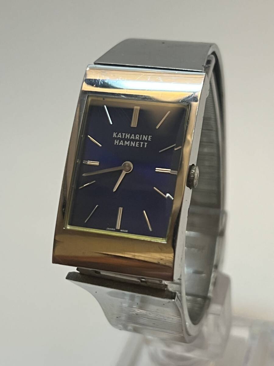 動作未確認 KATHARINE HAMNNETT キャサリンハムネット KH-3012 レディース 腕時計 ブランド 腕時計 スクエア ブルー系拍卖