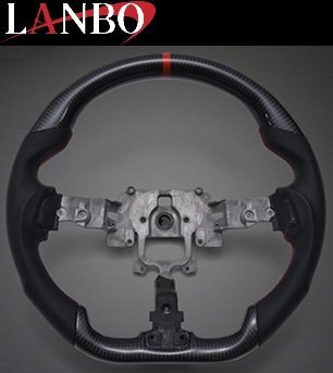 【M's】 日産 K13 マーチ ニスモ (2013.6-) LANBO プレミアム スポーツ ステアリング ハンドル ウェットカーボン×リアルレザー CB007A拍卖
