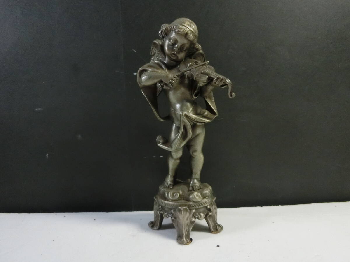 ☆ 天使 バイオリン 立像 エンジェル像 アンティーク 天使像拍卖