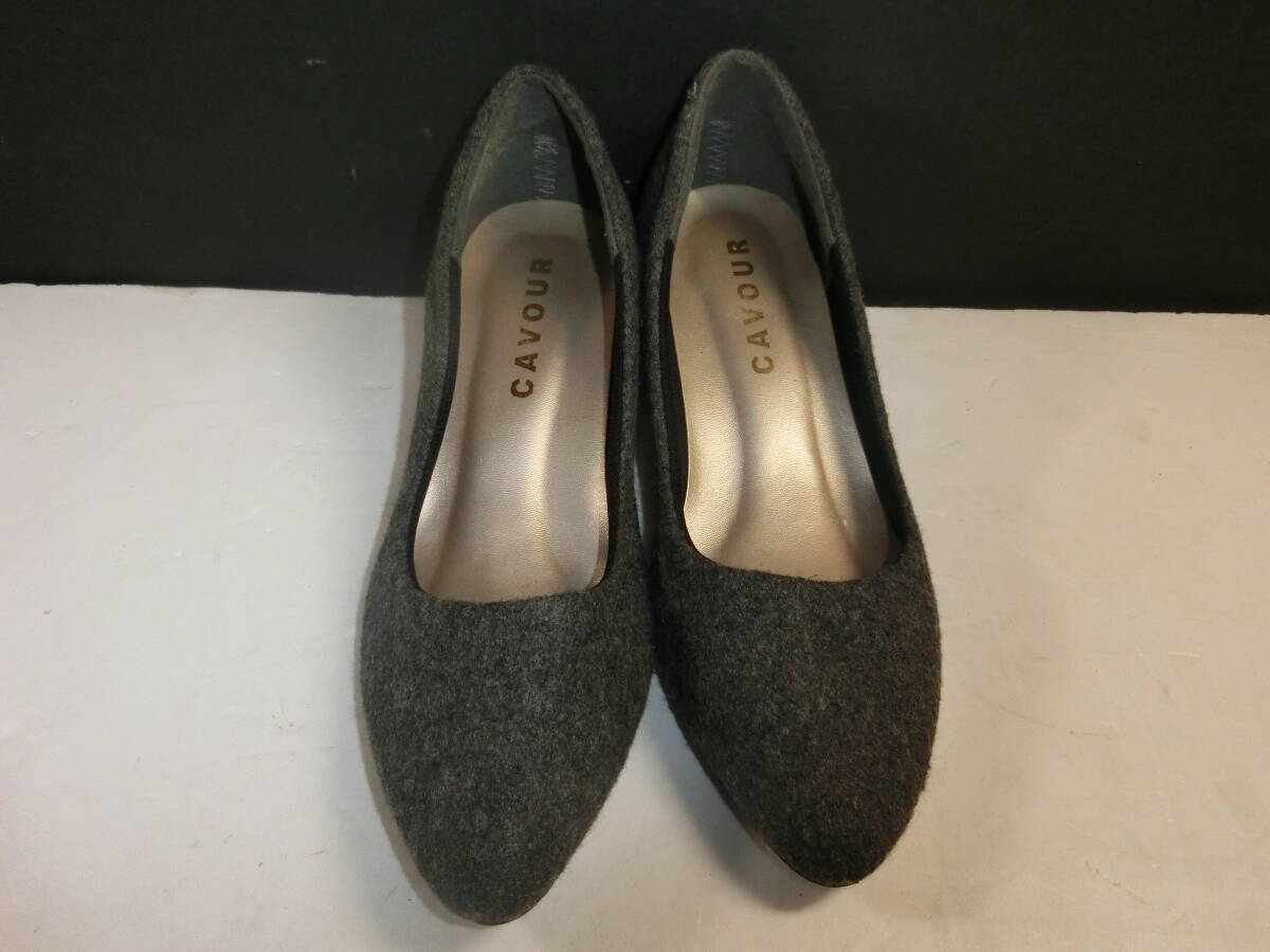 ★靴 パンプス スェード Sサイズ 22.5cm グレー ヒール 中古 レディース 【41】拍卖