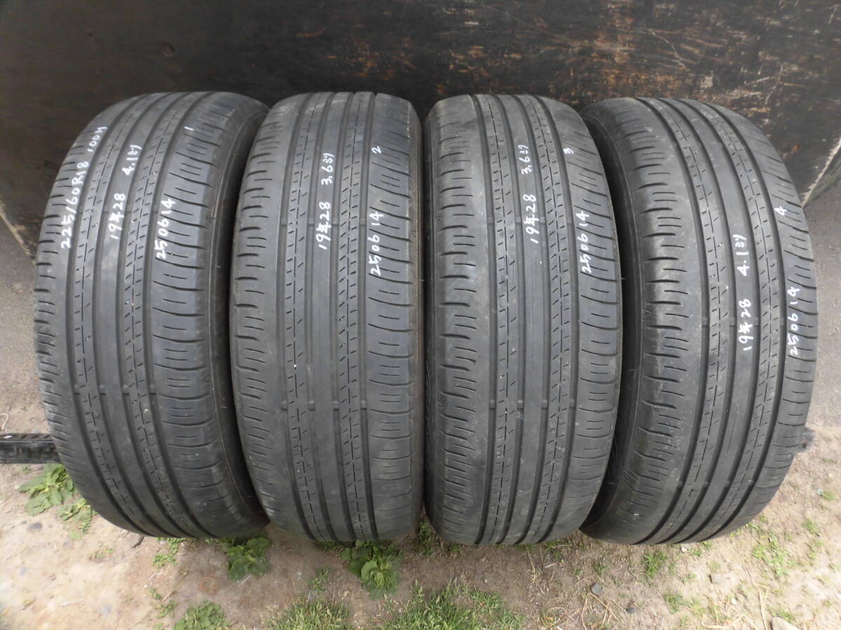 225/60R18 100H●ダンロップ 2019年夏タイヤ4本●250614拍卖