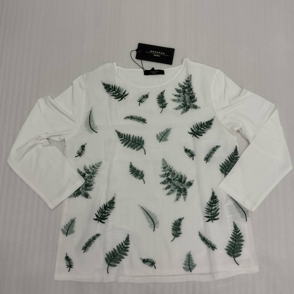 【s3441】MaxMara WEEKEND マックスマーラ ボタニカル柄 リーフ Lサイズ シャツ トップス拍卖