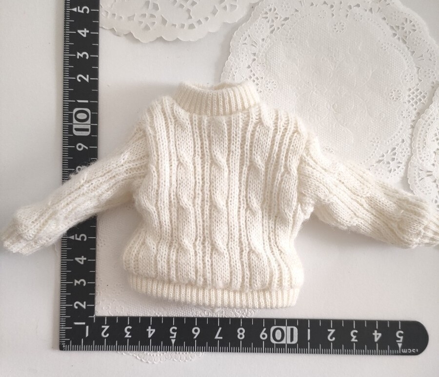 5r0629 ドール用 ニット 長袖 オフホワイト リカちゃんパパ ジェニーボーイフレンド タミーちゃん 1/6ドール拍卖