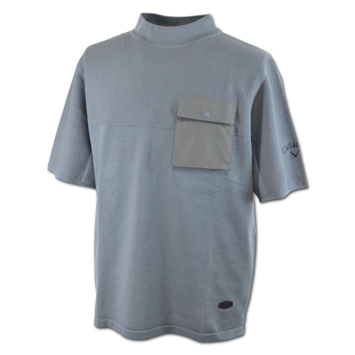 20%OFF【キャロウェイ】メンズ 半袖ハイネックシャツ LL グレー C25134103-1021 Callaway ゴルフ モックネック かっこいい @拍卖