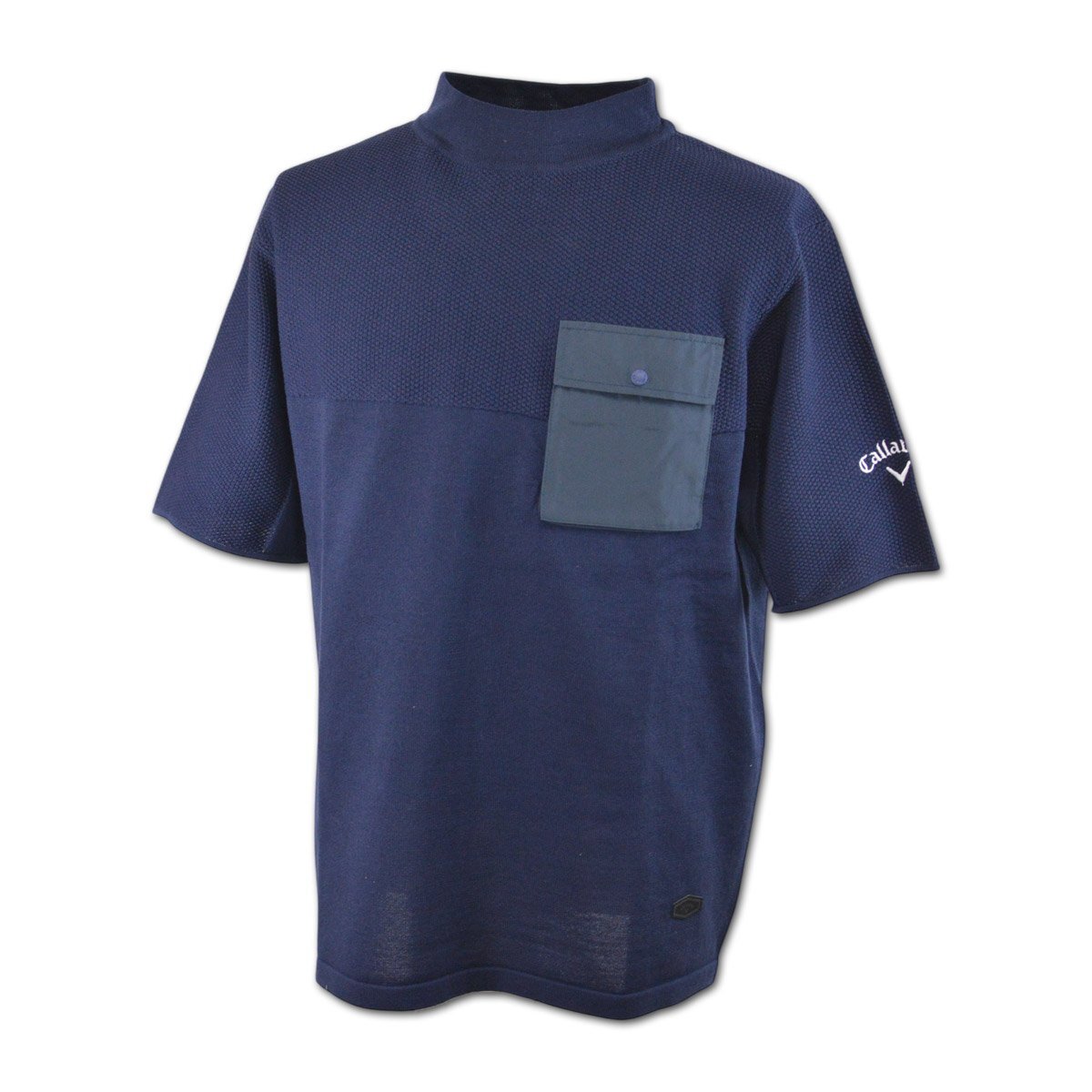 20%OFF【キャロウェイ】メンズ 半袖ハイネックシャツ M 紺 C25134103-1120 Callaway ゴルフ モックネック かっこいい おしゃれ @拍卖
