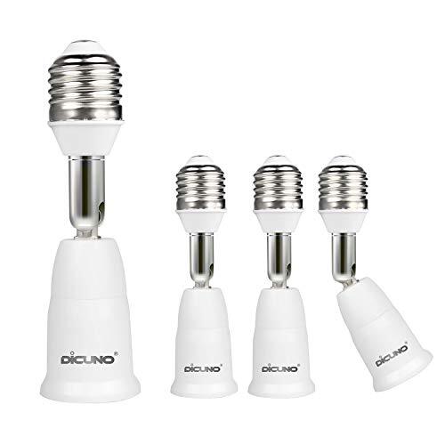 DiCUNO E26→E26 口金延長アダプター E26 延長ソケット 角度可調 約9.5CM延長する 難燃性材料PBT 4個セット拍卖