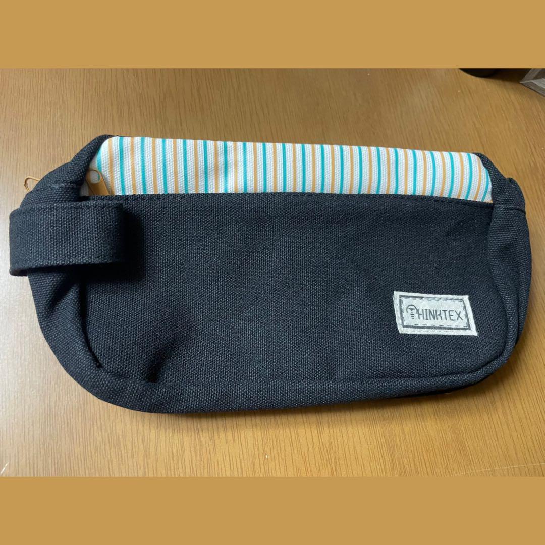 ★最終価格★ペンケース 筆箱 黒 ストライプ 大容量拍卖