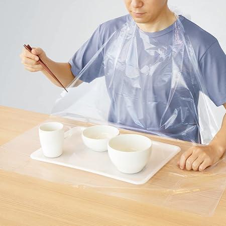 ★訳あり★使い捨て食事用エプロン フラットタイプ 60枚入 透明 食べこぼしキャッチ拍卖