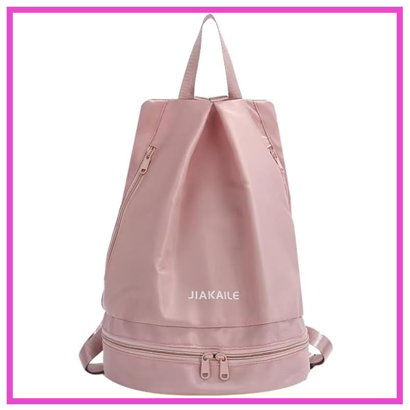 ◆プールバッグ ピンク ナップサック リュック 4ルーム おしゃれ プール 登山 スポーツ 防水 ジムバック大容量拍卖