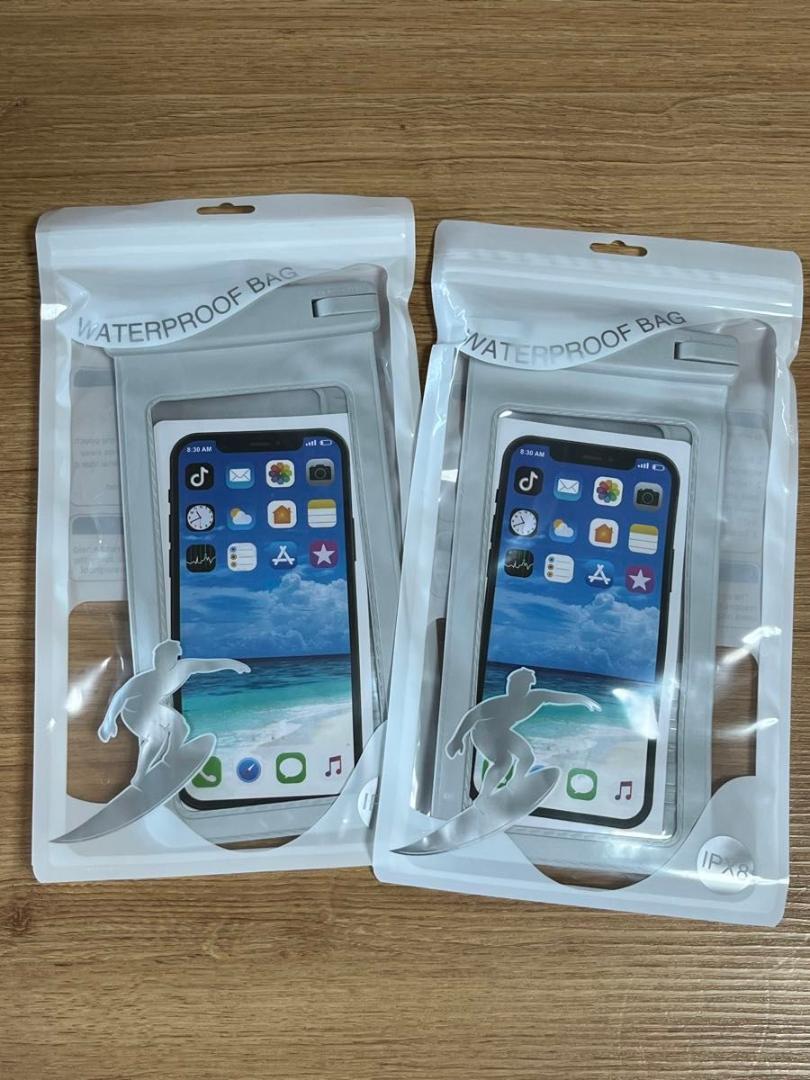 ★'2枚セット 完全防水 防水ケース スマホ用 IPX8 タッチ可能 (グレー)拍卖