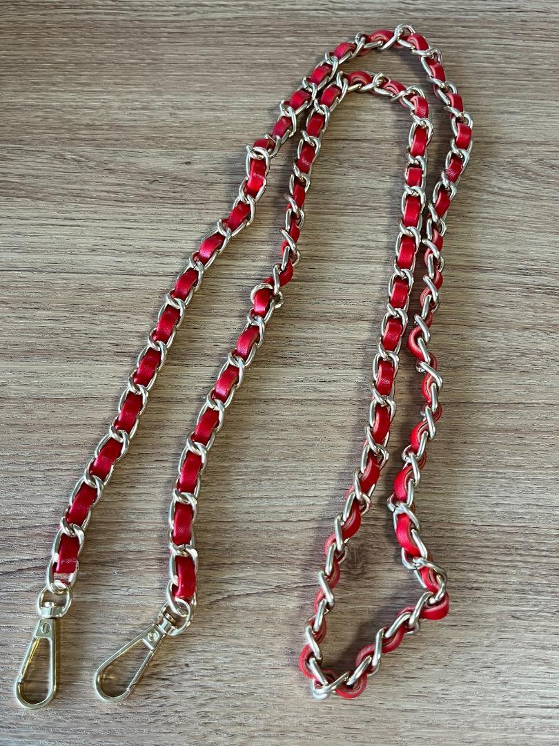 ★★レッド ゴールド アクセント スマホショルダーストラップ拍卖