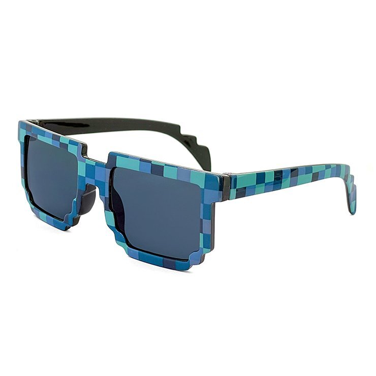 新品 子供用 キッズ サングラス zs8198-4 小学生 高学年 対象 ジュニア キッズ Sサイズ 男の子 女の子 ブロック風 UVカット 紫外線対策拍卖