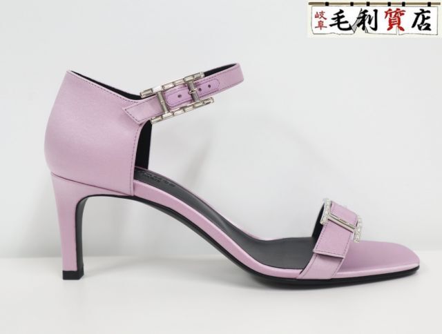 エルメス HERMES サンダル ジュディ 70 サテン パープル ラインストーン H251131Z 未使用 【中古】ハイヒール 靴拍卖